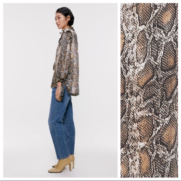 Zara Snake-print Blouse - Picture 3 of 11